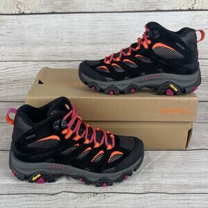 Merrell Moab 3 Mid Womens Sz 5M Hiking Boots Water Proof Black Multi